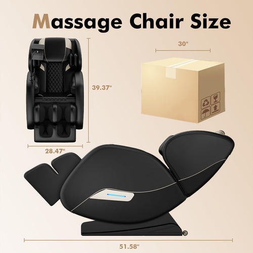 2026 Massage Chair Full Body, Zero Gravity SL-Track Shiatsu Massage Recliner Chair with Body Scan, 6 Fix Point Rollers,Airbags,Deep Yoga Stretch, Heating Function, Black