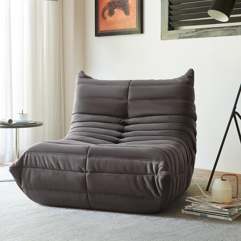 Bean Bag Chair - Corner Sofa, Fireside Chair Bean Bag Sofa Large Bean Bag Chair for Adults,Fireside Floor Couch for Living Room, Bedroom, Gaming (Yellow, Single) (Blue, Single)