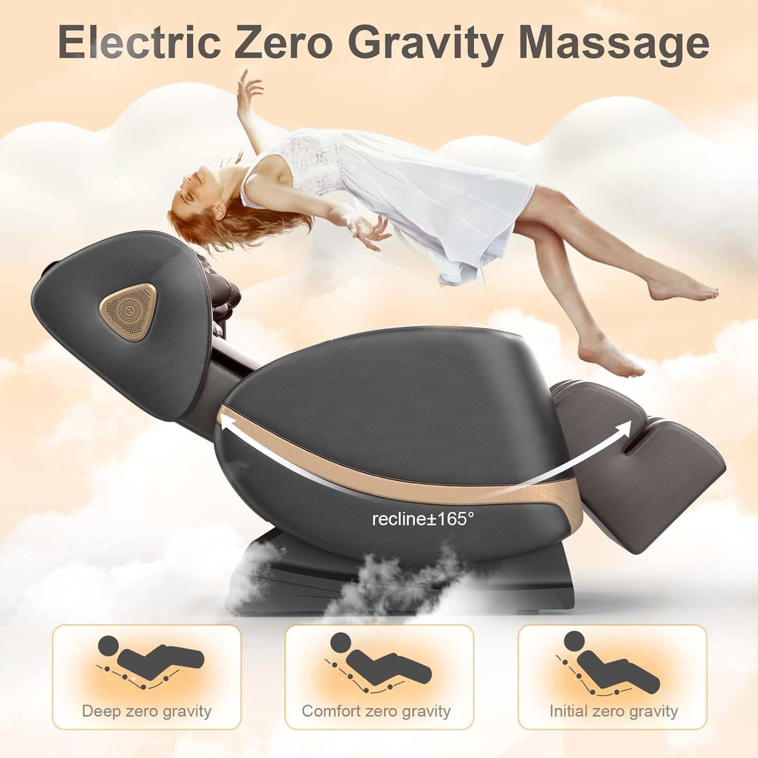 2025 Massage Chair Full Body, Zero Gravity Massage Chair with 10 Fix Rollers, Heating, Foot Massage, Auto Modes, Bluetooth Speaker, Touch Screen Controller (Upgraded Version)