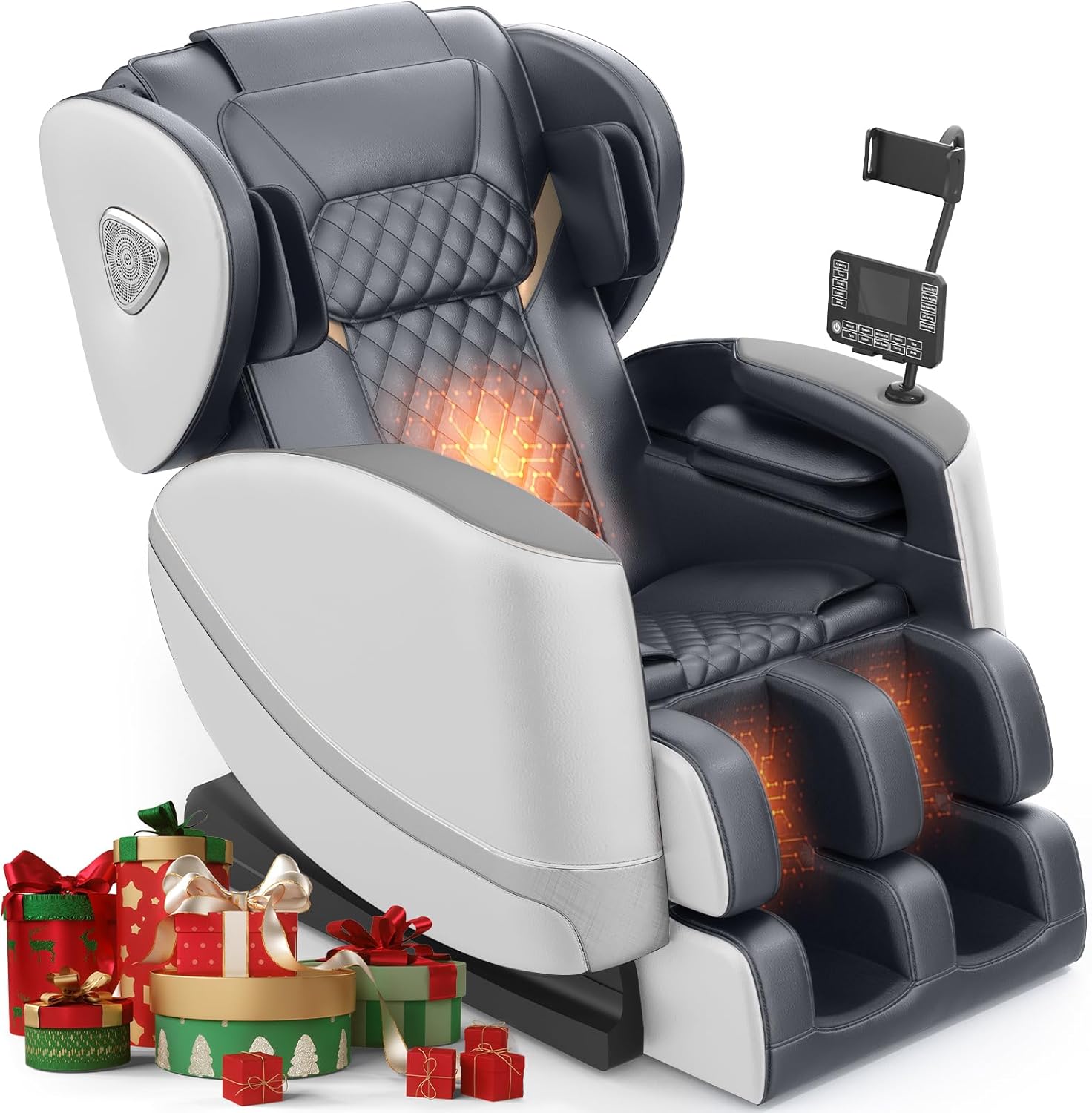 2025 Massage Chair Full Body, Zero Gravity Massage Chair with 10 Fix Rollers, Heating, Foot Massage, Auto Modes, Bluetooth Speaker, Touch Screen Controller (Upgraded Version)