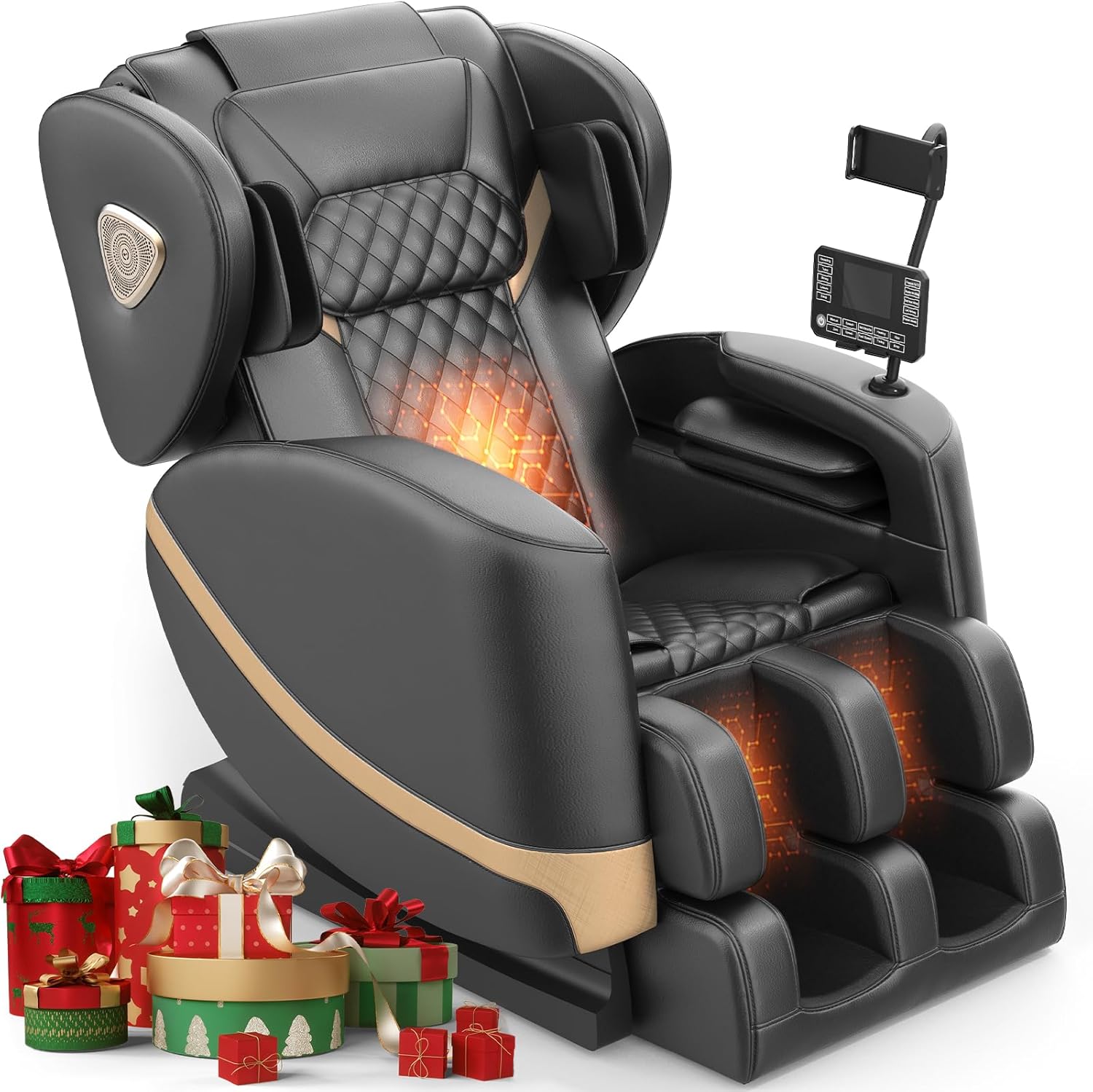 2025 Massage Chair Full Body, Zero Gravity Massage Chair with 10 Fix Rollers, Heating, Foot Massage, Auto Modes, Bluetooth Speaker, Touch Screen Controller (Upgraded Version)