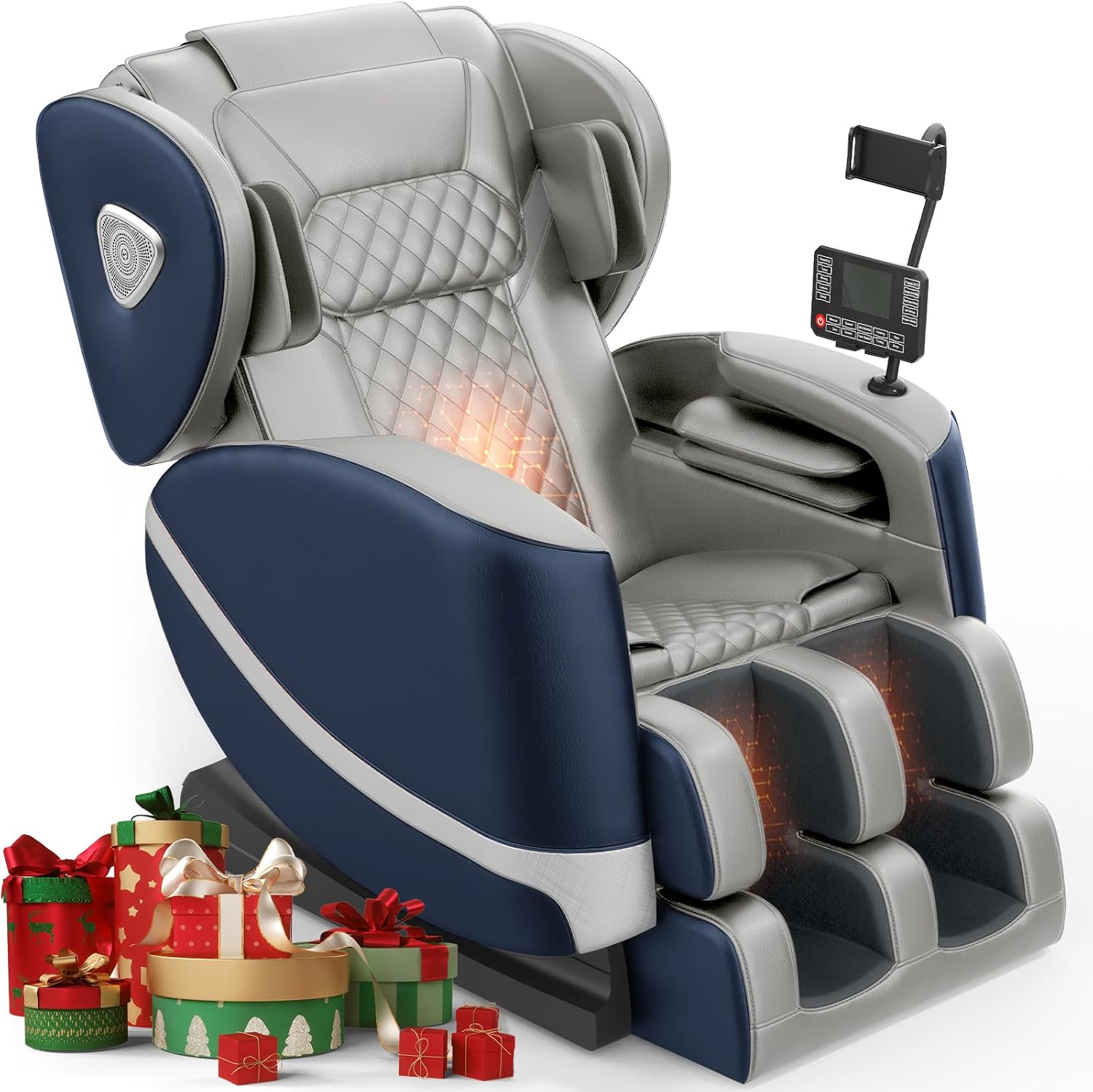 2025 Massage Chair Full Body, Zero Gravity Massage Chair with 10 Fix Rollers, Heating, Foot Massage, Auto Modes, Bluetooth Speaker, Touch Screen Controller (Upgraded Version)