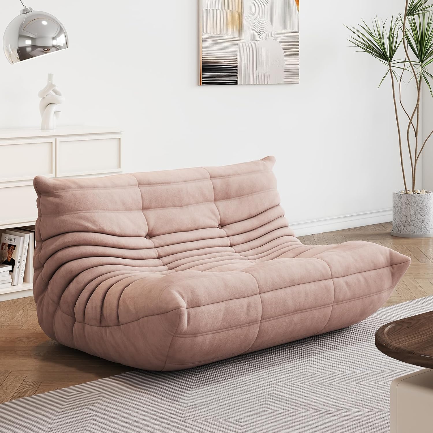 Bean Bag Chair - Corner Sofa, Fireside Chair Bean Bag Sofa Large Bean Bag Chair for Adults,Fireside Floor Couch for Living Room, Bedroom, Gaming (Yellow, Single) (Blue, Single)