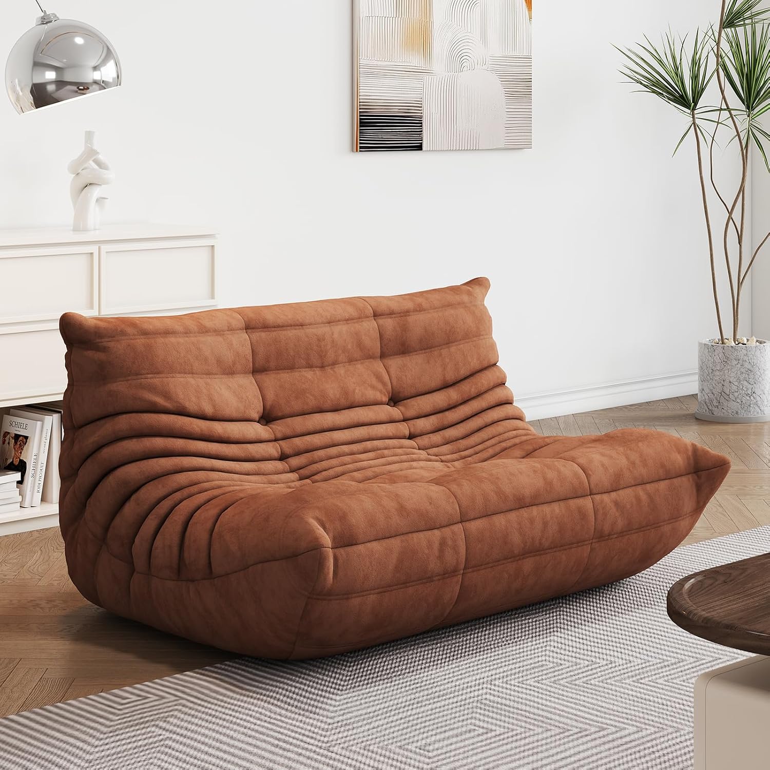 Bean Bag Chair - Corner Sofa, Fireside Chair Bean Bag Sofa Large Bean Bag Chair for Adults,Fireside Floor Couch for Living Room, Bedroom, Gaming (Yellow, Single) (Blue, Single)