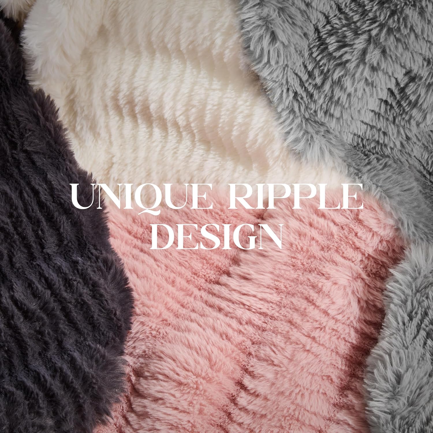 Hobestluk Bean Bag Chairs Beanbag Chair with Filler Adult Bean Bags with Fluffy Ripple Cover, Giant Bean Bag Chairs for Adults (Grey, 3FT - 36" x 36" x 22")